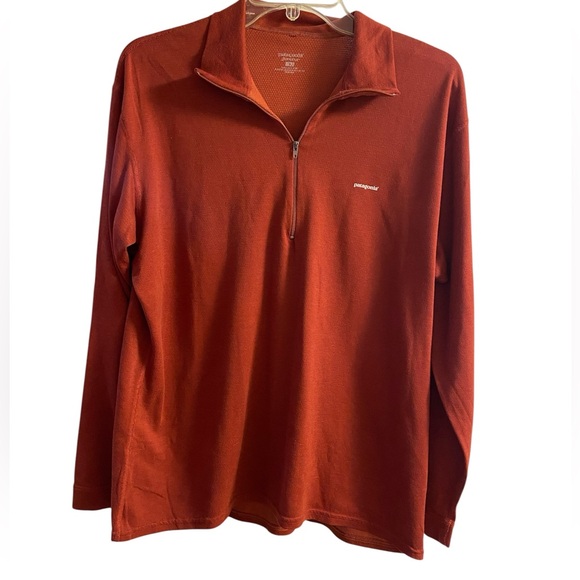 Patagonia Rust Orange Apparel men 1/4 zip up Large - Picture 1 of 7